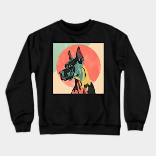 70s Great Dane Vibes: Pastel Pup Parade Crewneck Sweatshirt